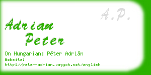 adrian peter business card