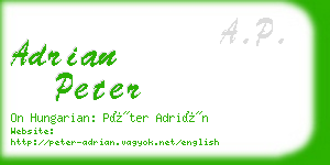 adrian peter business card